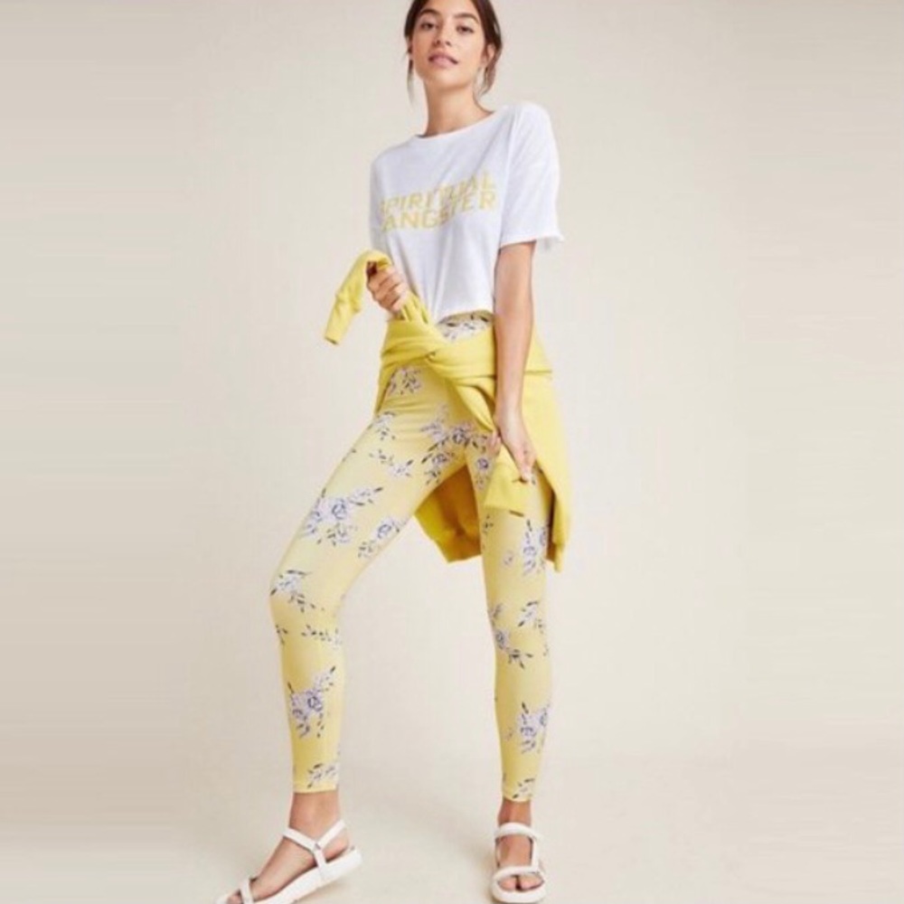Spiritual Gangster high rise floral legging yellow